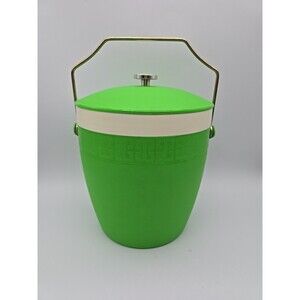 Vintage Olympian Therm-O-Ware Rare Bright Green Color Ice Bucket